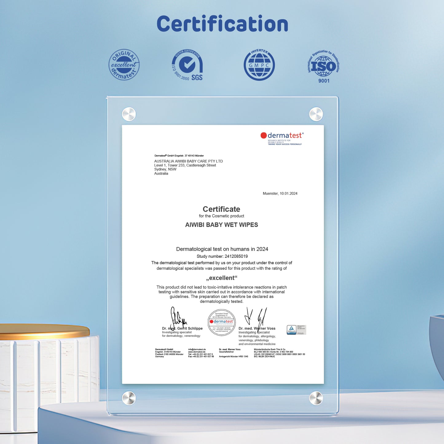 99.91% Pure Water D-Panthenol Wipes