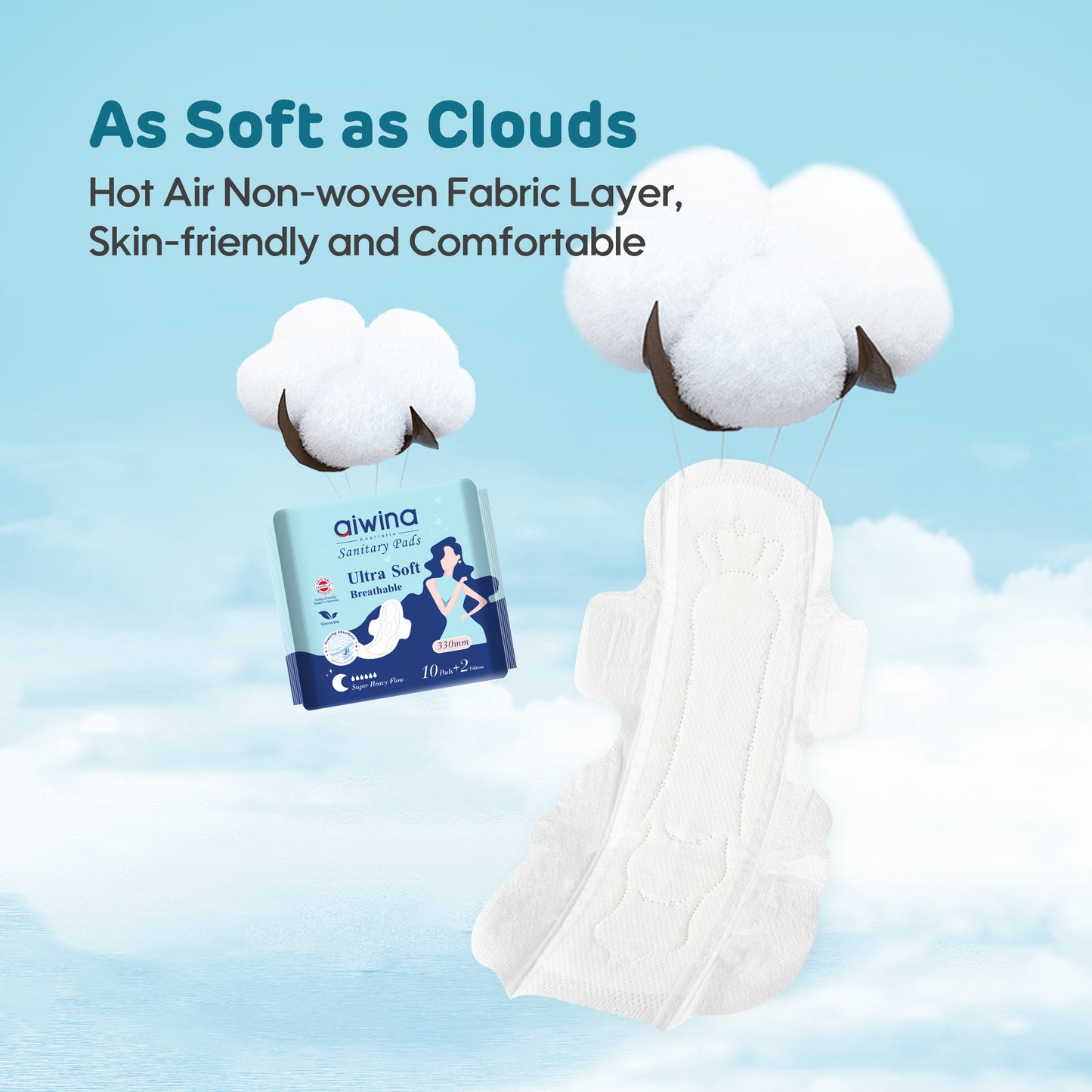 Aiwina Ultra Soft Breathable Extra Long Sanitary pads