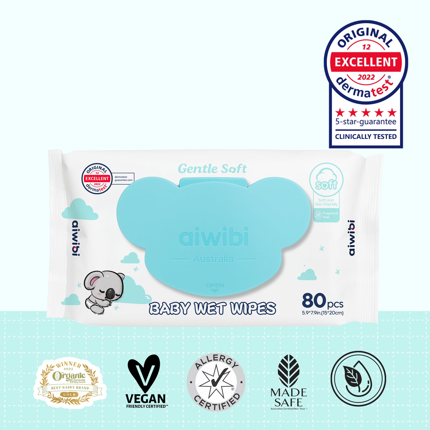 Gentle Soft Sensitive Care Fragrance free Koala Wipes - Restocking Soon