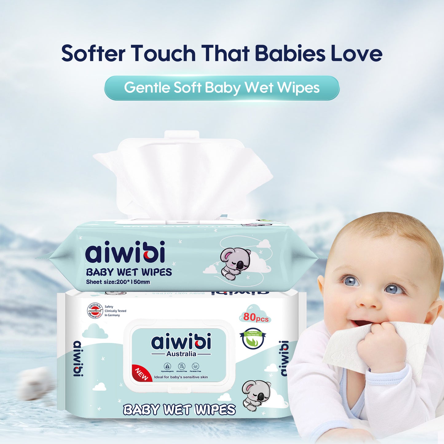 Gentle Soft Sensitive Care Natural Tea Oil Wipes