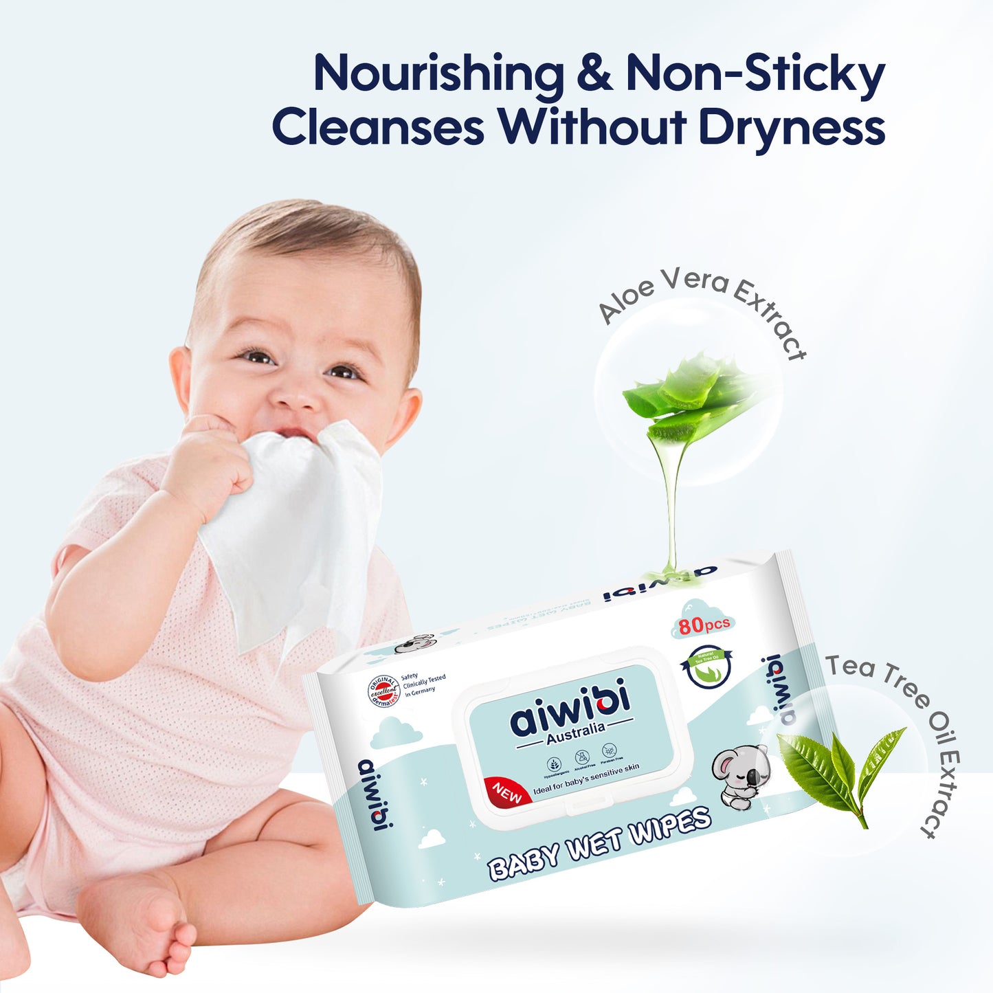 Gentle Soft Sensitive Care Natural Tea Oil Wipes