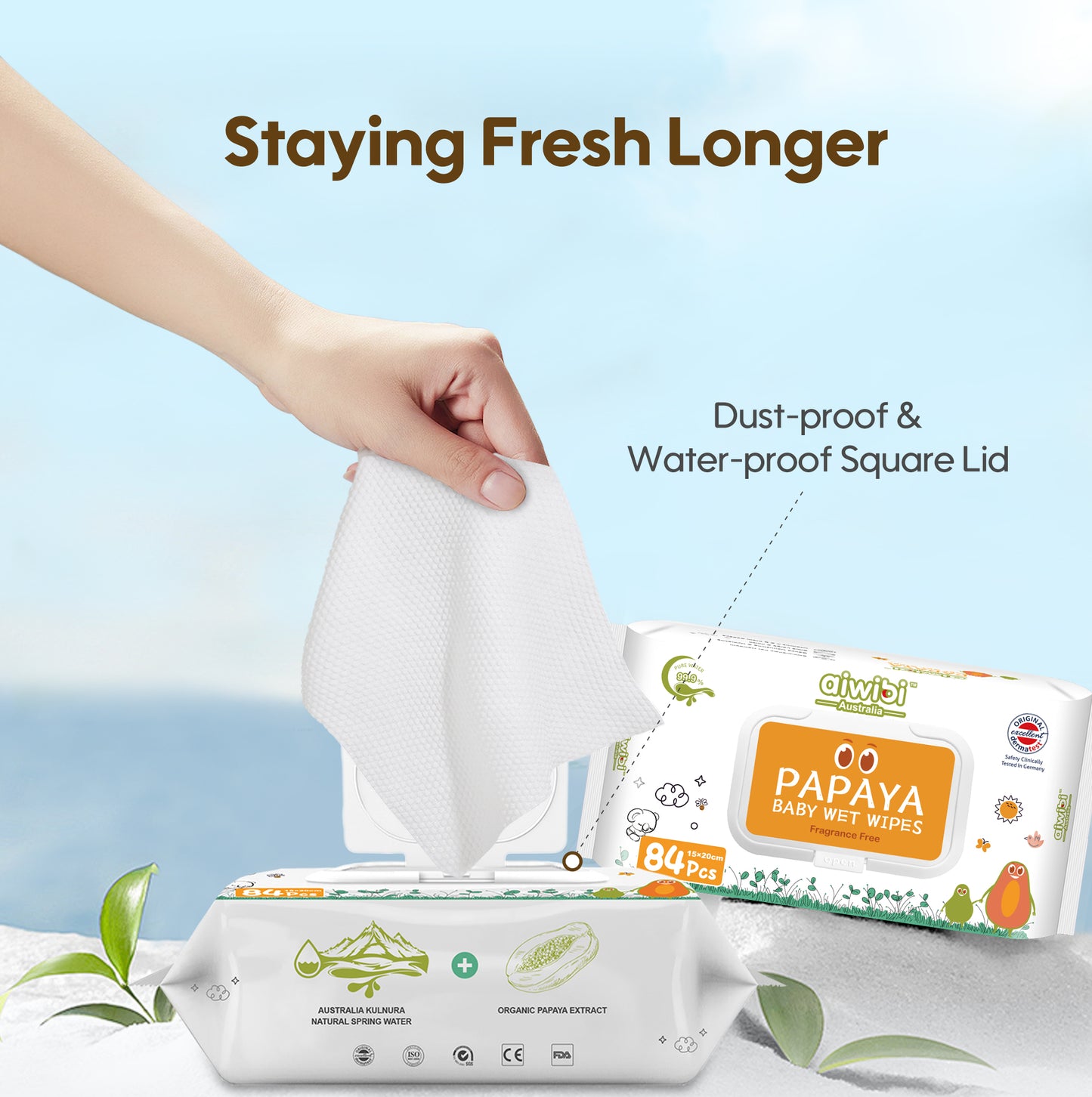 Fresh Organic Care Papaya Wipes