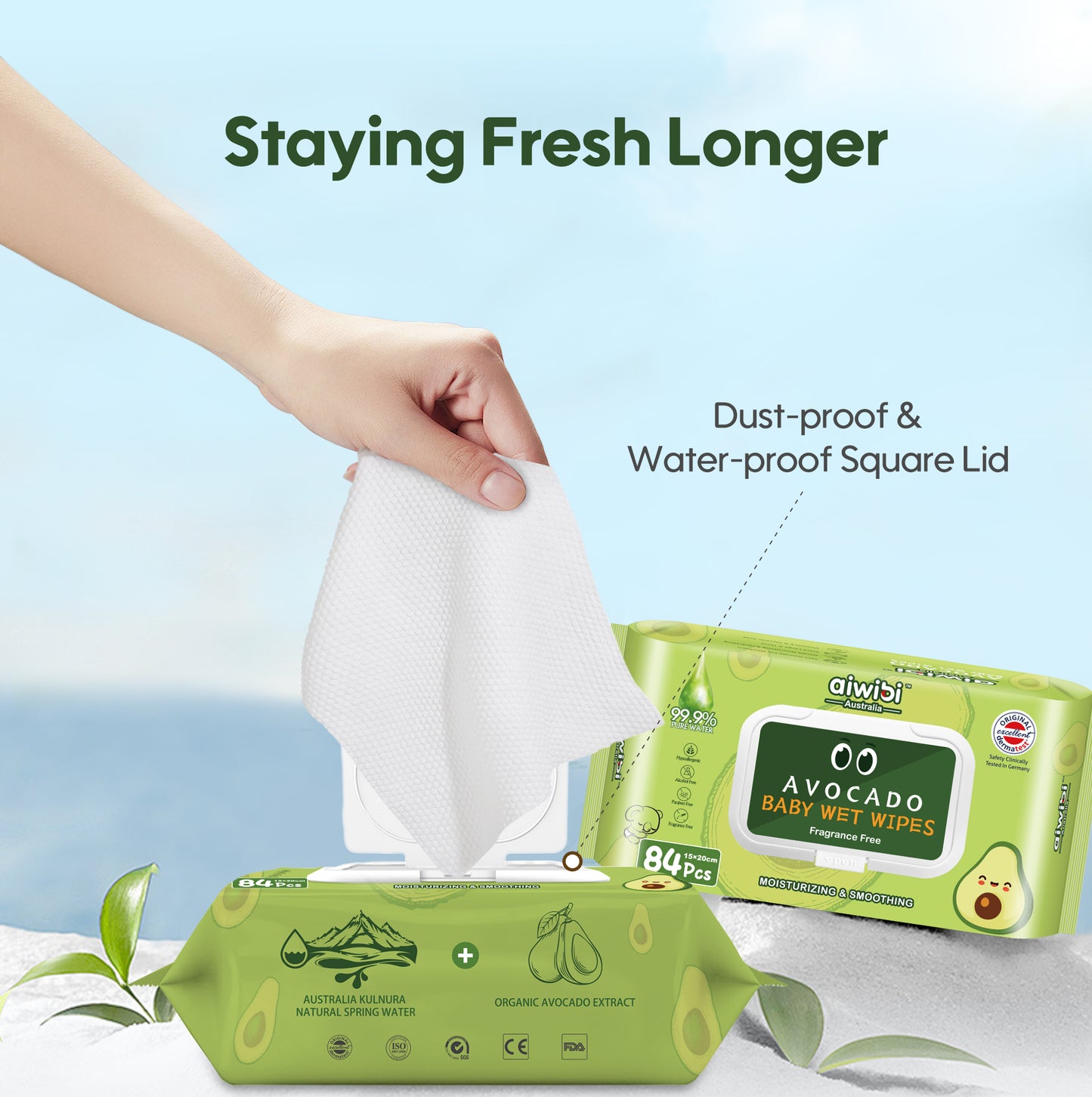 Fresh Organic Care Avocado Wipes