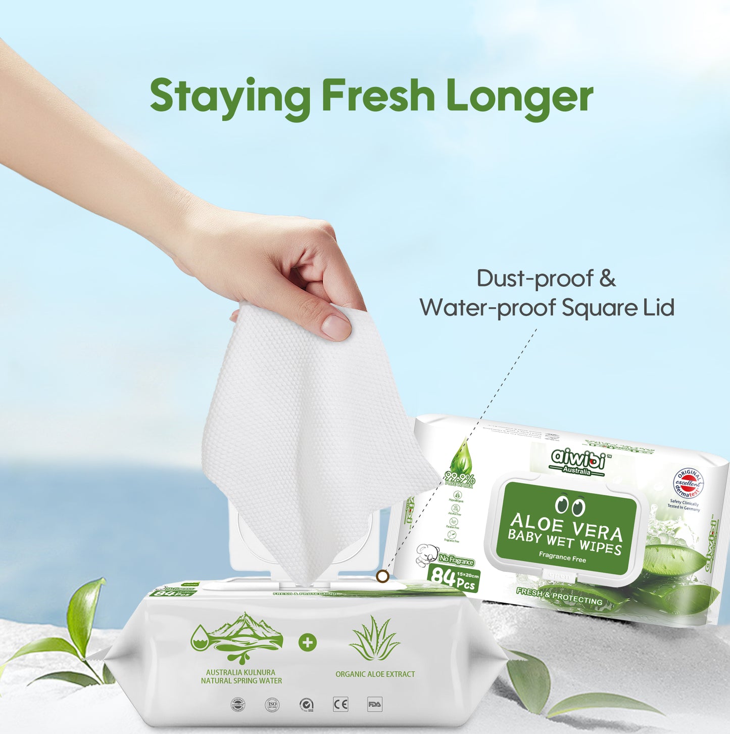 Fresh Organic Care Aloe Wipes