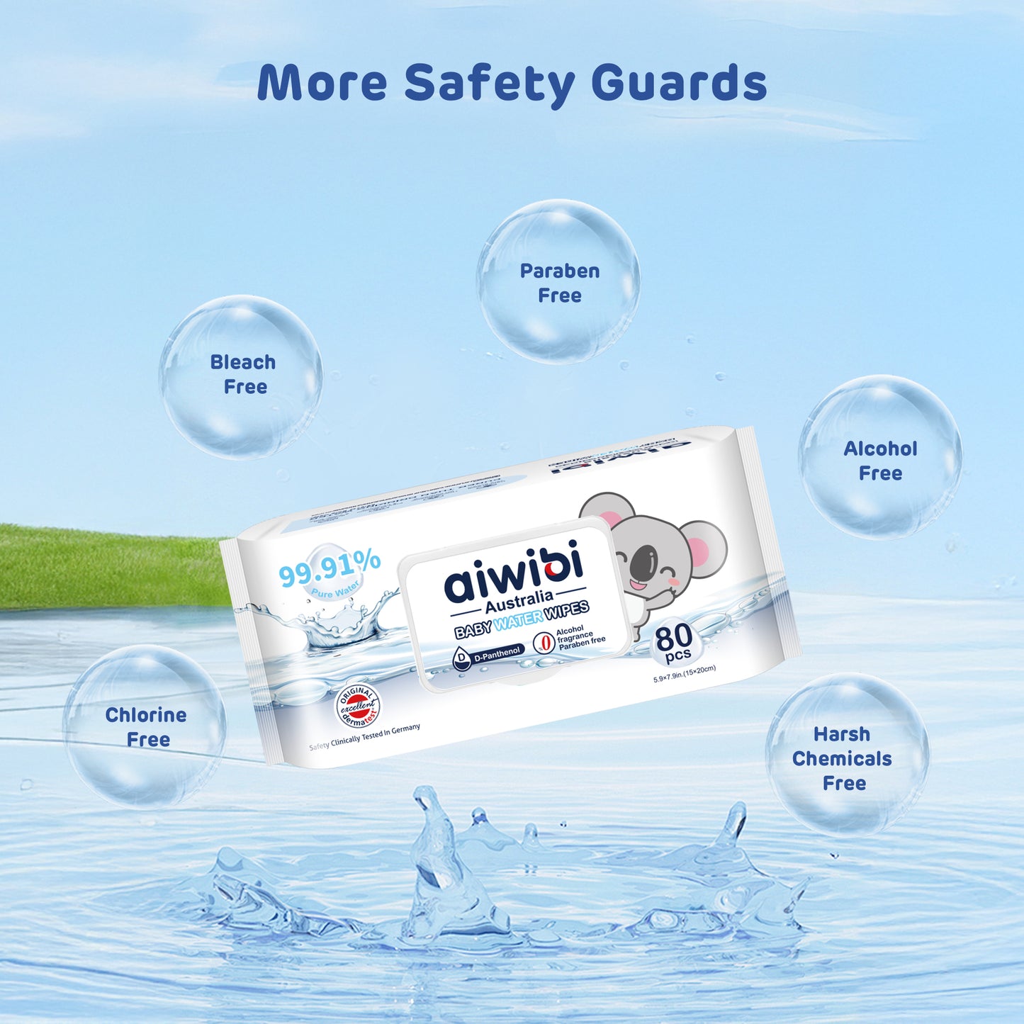 99.91% Pure Water D-Panthenol Wipes