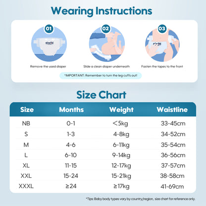 Aiwibi Newborn Diaper Size Chart