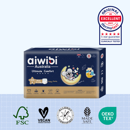 Aiwibi Ultimate Comfort Baby Pants Size XXL, 36 pieces per pack, suitable for newborns weighing 15–24 kg.