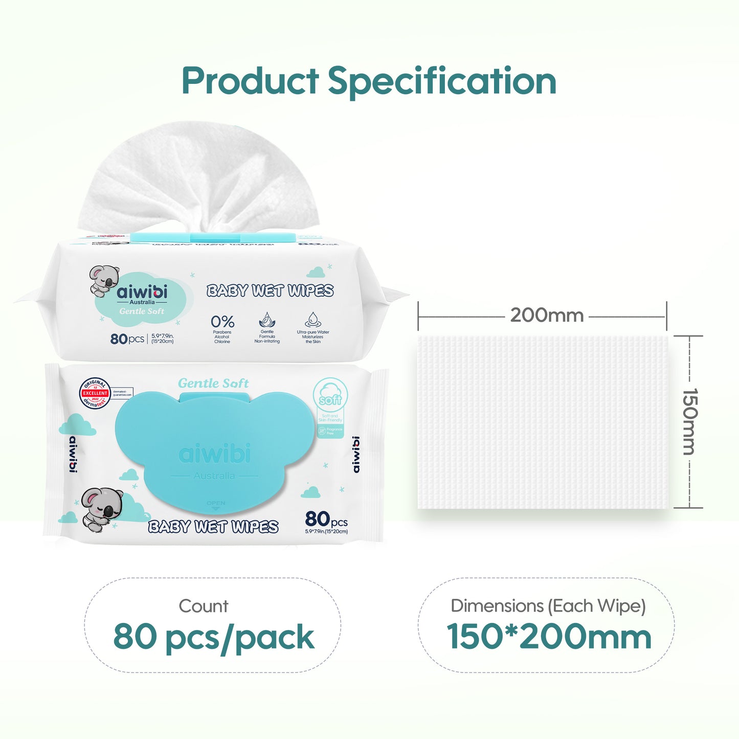 Gentle Soft Sensitive Care Fragrance free Koala Wipes - Restocking Soon